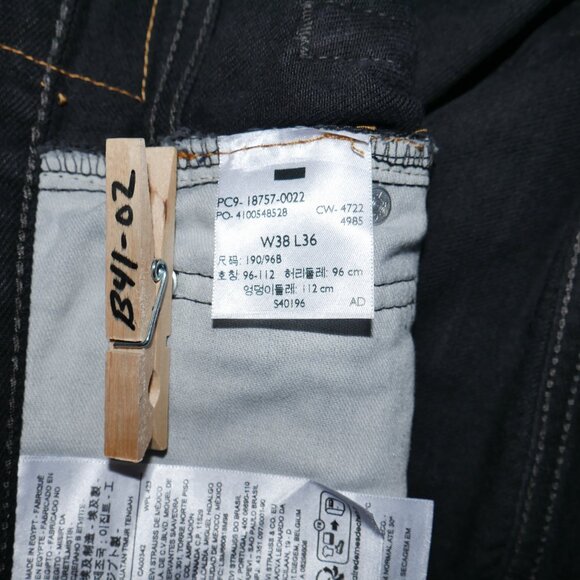 Levis 541 Athletic Fit Jeans Men's Size 38x36 Flex Denim Solid Black NWT - Picture 11 of 12